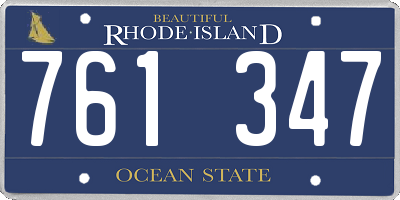 RI license plate 761347