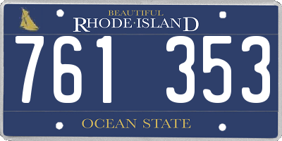RI license plate 761353