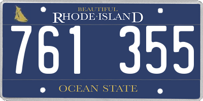 RI license plate 761355