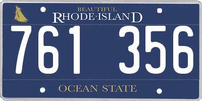 RI license plate 761356