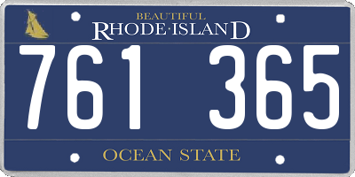 RI license plate 761365