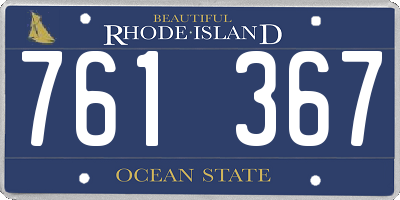 RI license plate 761367