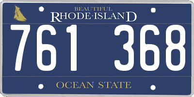 RI license plate 761368
