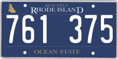 RI license plate 761375