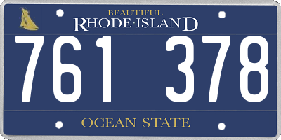 RI license plate 761378