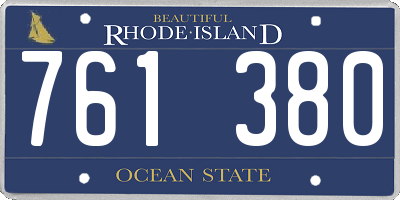 RI license plate 761380