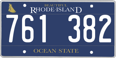 RI license plate 761382
