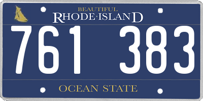 RI license plate 761383