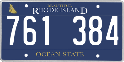 RI license plate 761384