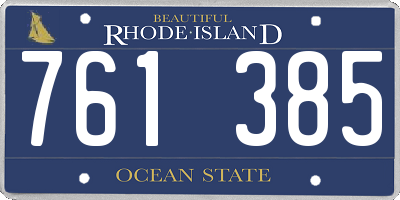 RI license plate 761385