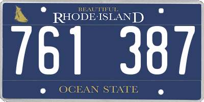 RI license plate 761387