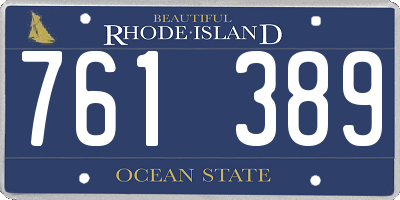 RI license plate 761389