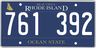 RI license plate 761392