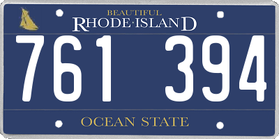 RI license plate 761394