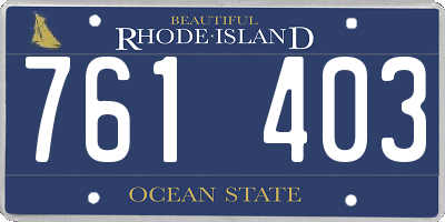 RI license plate 761403