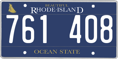 RI license plate 761408
