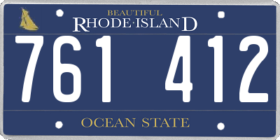 RI license plate 761412