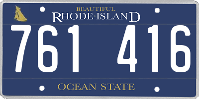 RI license plate 761416