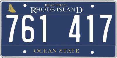 RI license plate 761417