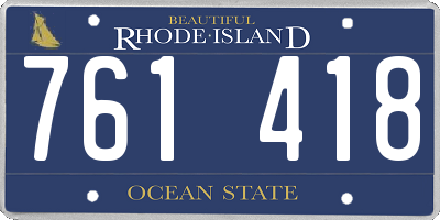 RI license plate 761418