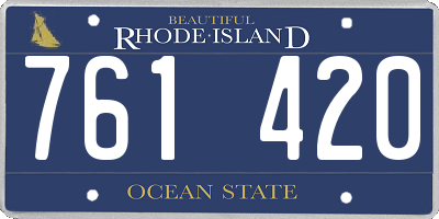 RI license plate 761420