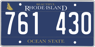 RI license plate 761430