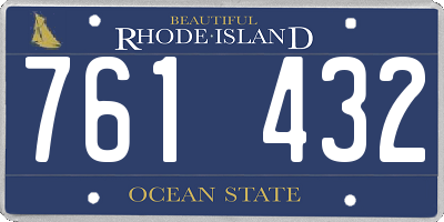 RI license plate 761432