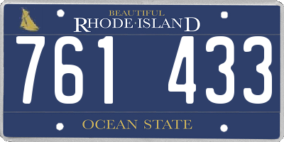 RI license plate 761433