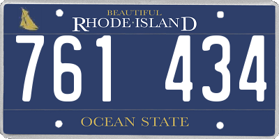 RI license plate 761434