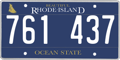 RI license plate 761437