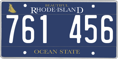 RI license plate 761456