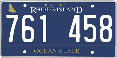 RI license plate 761458