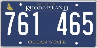 RI license plate 761465