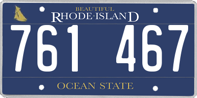 RI license plate 761467