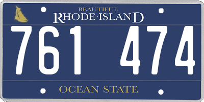 RI license plate 761474