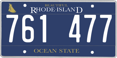 RI license plate 761477