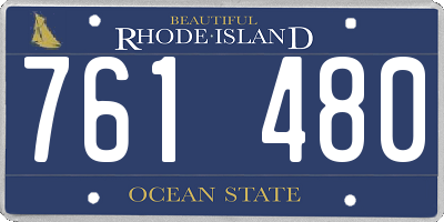 RI license plate 761480