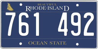 RI license plate 761492