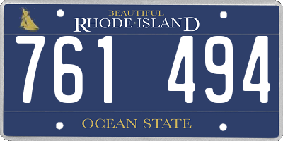 RI license plate 761494