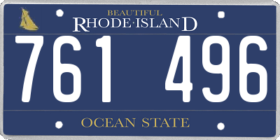 RI license plate 761496