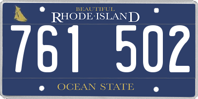 RI license plate 761502