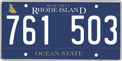 RI license plate 761503