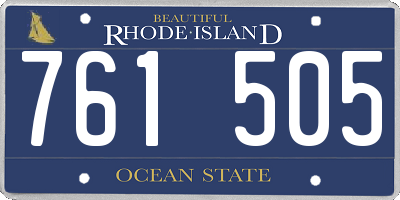 RI license plate 761505