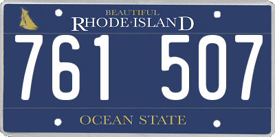 RI license plate 761507