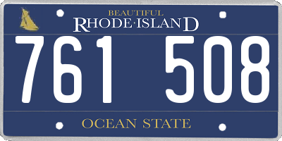 RI license plate 761508