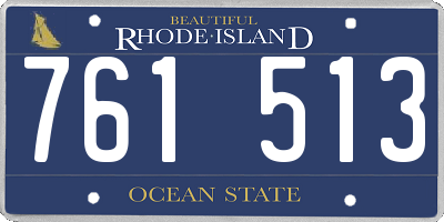 RI license plate 761513