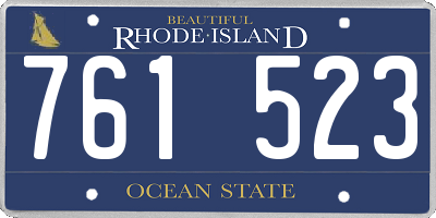 RI license plate 761523