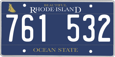 RI license plate 761532
