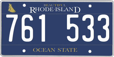 RI license plate 761533