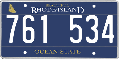RI license plate 761534